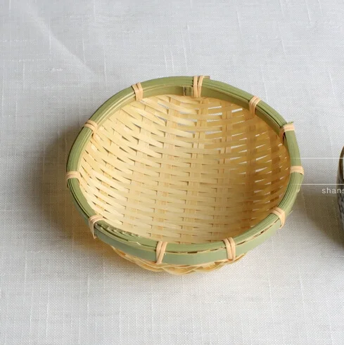 Фруктовые чашки-тарелки, бамбуковая корзина для деликатесов, тарелка для совка, Бамбуковая клетка, античный винтажный декор, ручная работа, бамбуковая корзина для хранения - Цвет: Dry fruits basket