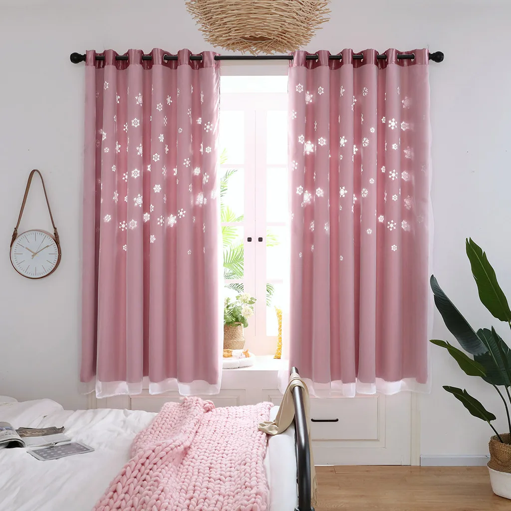 

1Pcs Snowflak Hollowing Out Window Curtain Drape Panel Sheer Scarf Valances bedroom 3.29