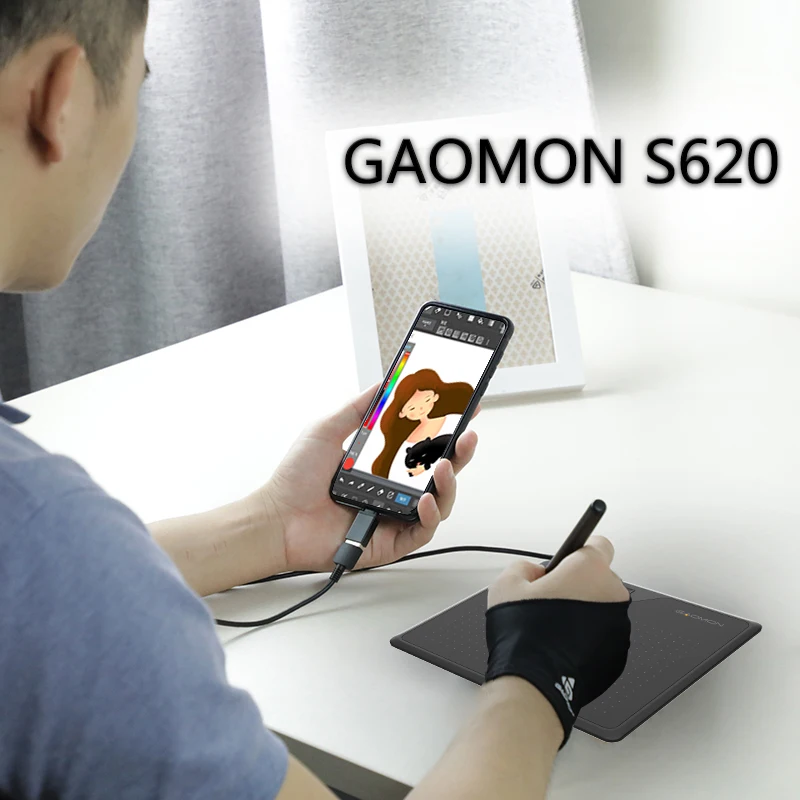 Gaomon S620 6,5x4 дюймов Аниме цифровой графический планшет художественная доска для рисования и игры OSU с 8192 давлением ручка без батареи