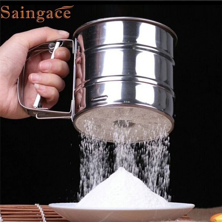 

2019 hot New convenient tools Stainless Steel Sieve Cup Powder Flour Sieve Mesh Knife Baking Tools Pastry Tools 1 #wqy30