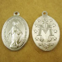 100pcs of Aluminum Religious Miraculous Medal Pendant 2