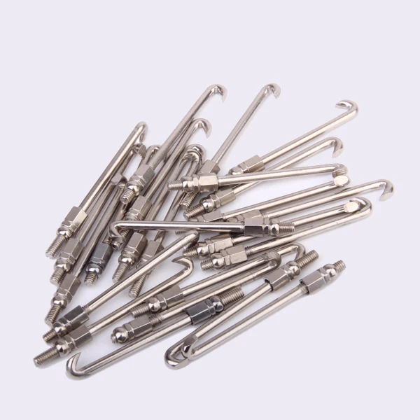 

24pcs Chrome Plated Flat Hook With Nut For Banjo 2.5 Inch Quality Steel