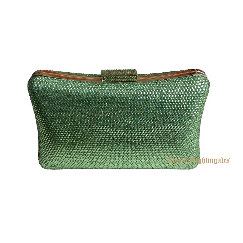 Cristal Noche Noche Boda Fiesta Metal Bolsos Mujer Hombro En De Clutch Verde Para Bolso H08qR