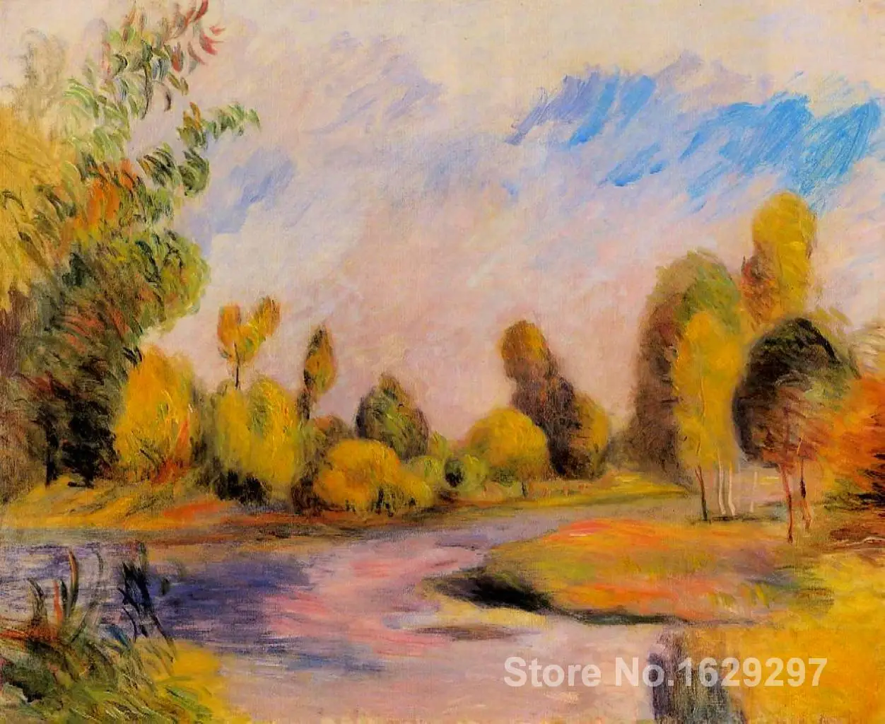 

handmade oil painting Banks of a River Pierre Auguste Renoir art Reproduction High quality