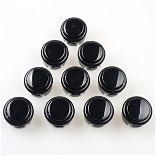 Marwey 10pcs 30mm Replacement for Sanwa OBSF-30 OBSN-30 OBSC-30 Black Arcade Push Buttons Switch DIY Game Machine Parts Kit