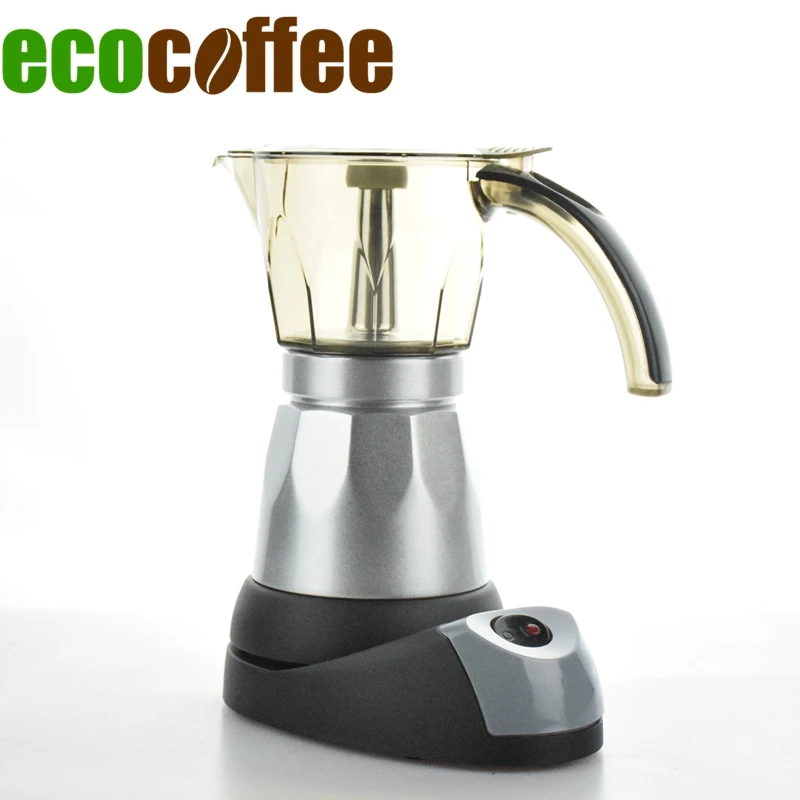 

Free Shipping Electric heating mocha pot aluminum coffee machine lounged electric coffee pot coffee 220V Europlug Espresso maker