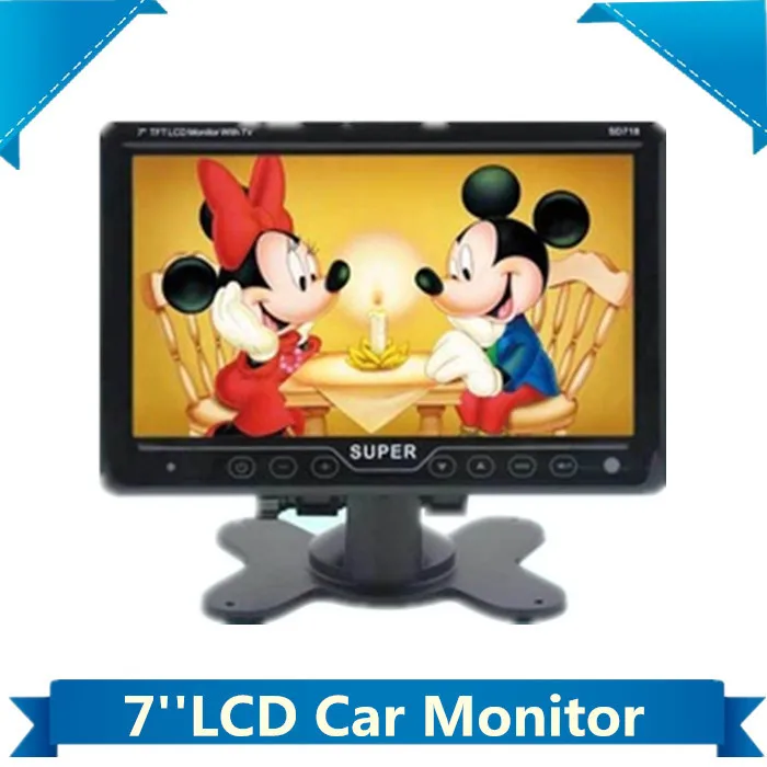 touch key 7 TFT LCD headrest dash board car monitor wtih TV tuner AV Video DVD