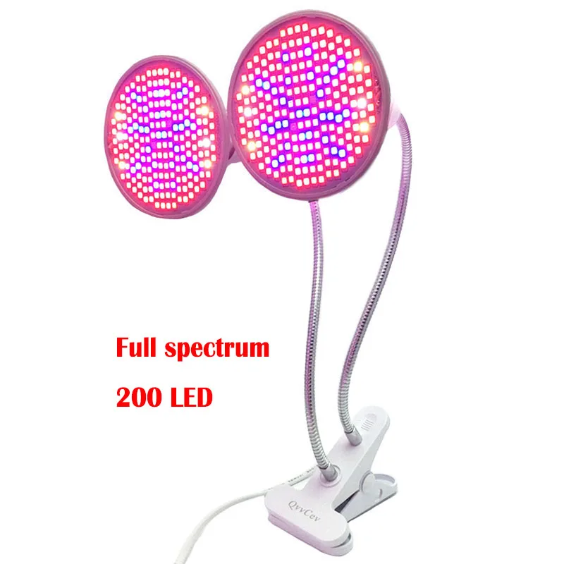 28/126 светодио дный/200/290 LED Grow Plant Light полный спектр лампы накаливания Dual Head с настольным зажимом для комнатных цветов Семена парниковых