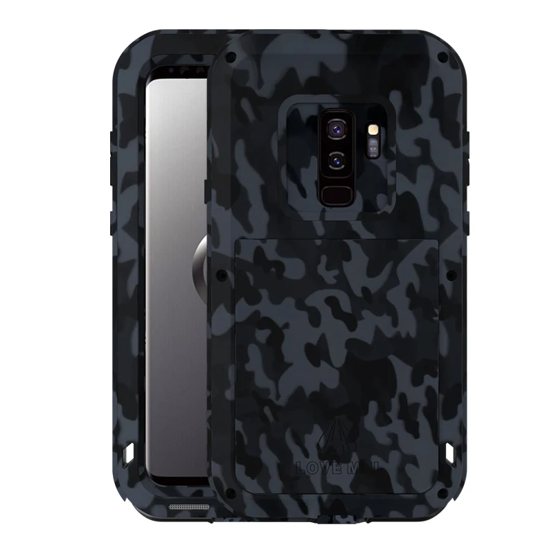 

LOVE MEI Case for Samsung Galaxy S9 Plus,Camo Series Heavy Duty Armor Shockproof Aluminum Metal Case for Samsung Galaxy S9 S9+