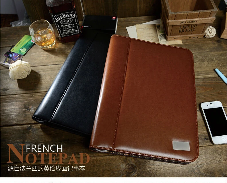 zipper A4 business manager file folder document organizer agreement spring binder folder organizer pocket folder W033