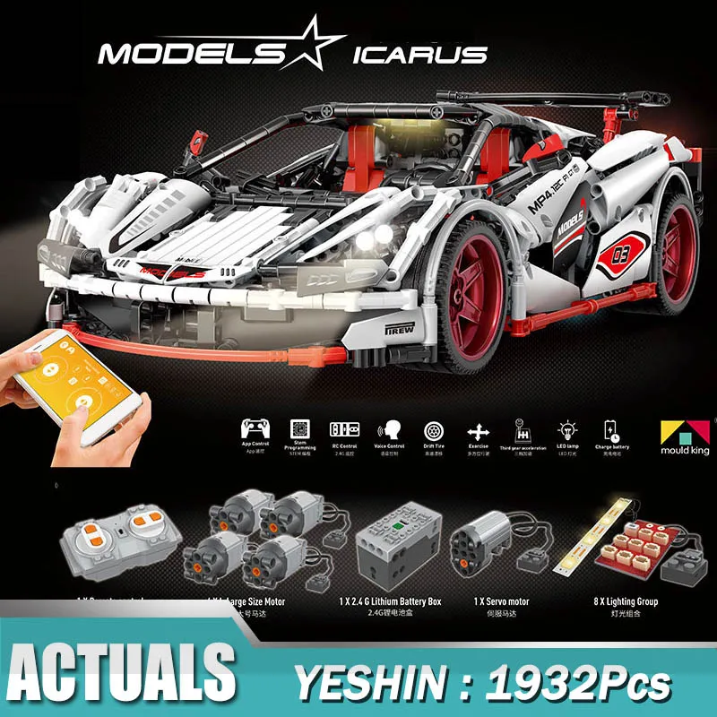 

Remote Control Technic Series MOC-3918 Veneno Roadster Set Compatible With Legoing Kids Building Blocks Bricks APP RC Cars