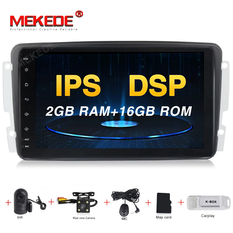 Mekede Android9.0 DSP ips экран автомобиля gps Радио dvd-плеер для Mercedes Benz W209 W203 W168 ML W163 W463 Viano W639 Vito - Цвет: camera DVR carplay