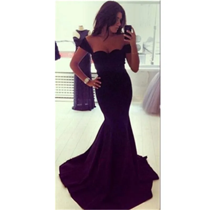 

2018 Formal party prom gown Sweetheart Sleeveless Black Mermaid Hot Vestido De Festa Renda robe de soiree bridesmaid dresses