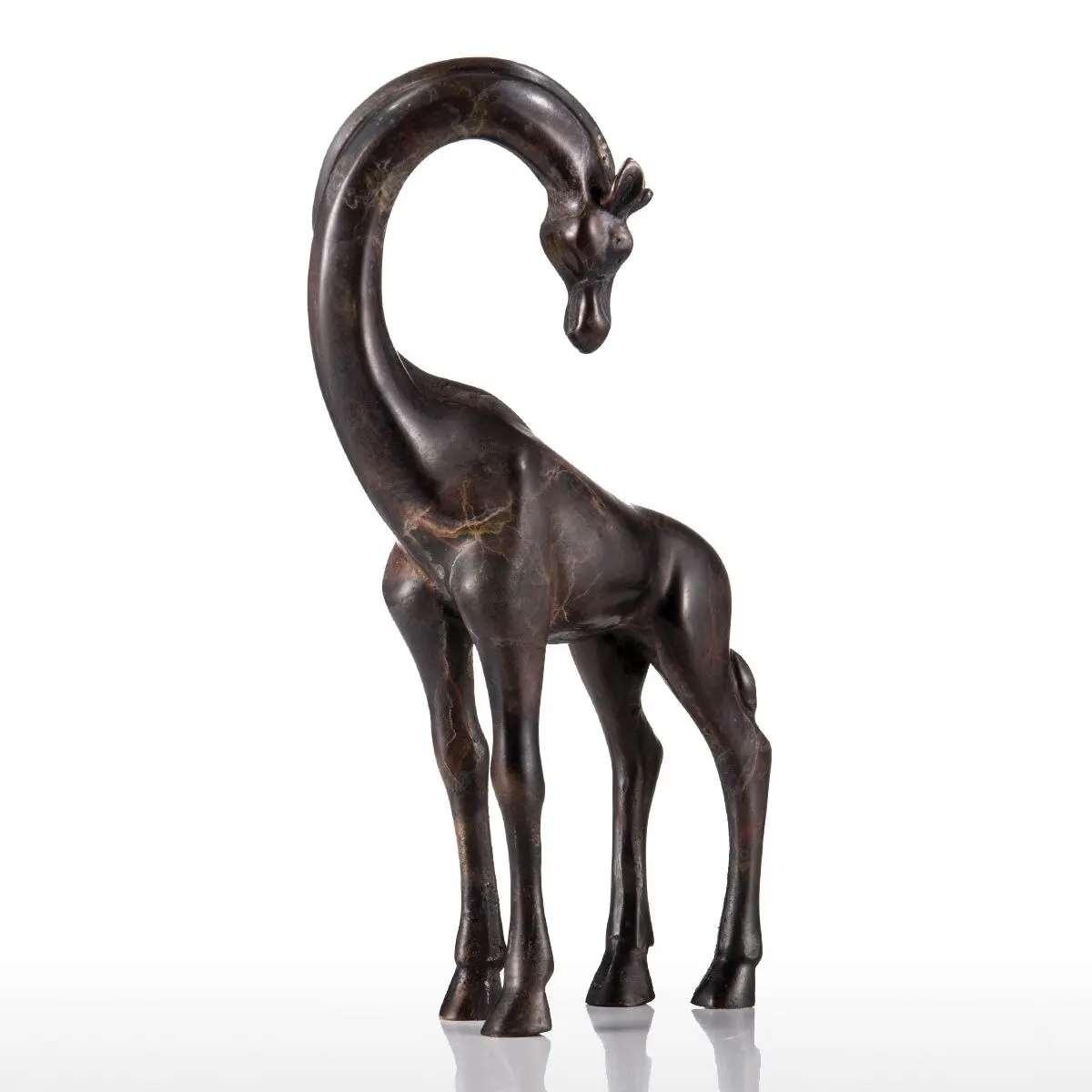 

Tooarts Giraffe Bronze Sculpture Lifelike Appearance Decorations Animal Sculpture Giraffe Tabletop for Home Ornaments