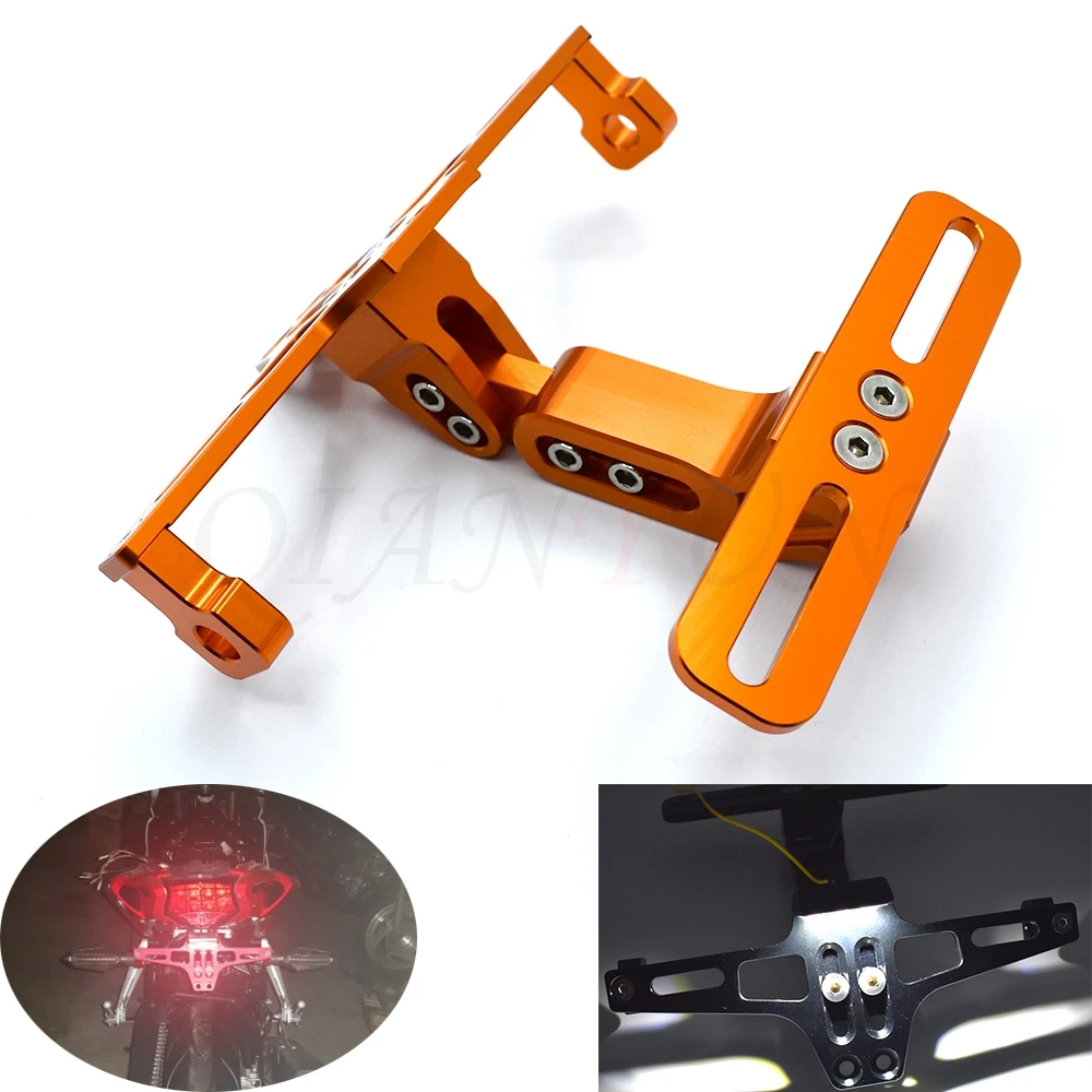 

Universal motorcycle CNC aluminum alloy license plate bracket with LED lights For Suzuki GSX1300R SV1000 SV1000S TL1000R GSX1400