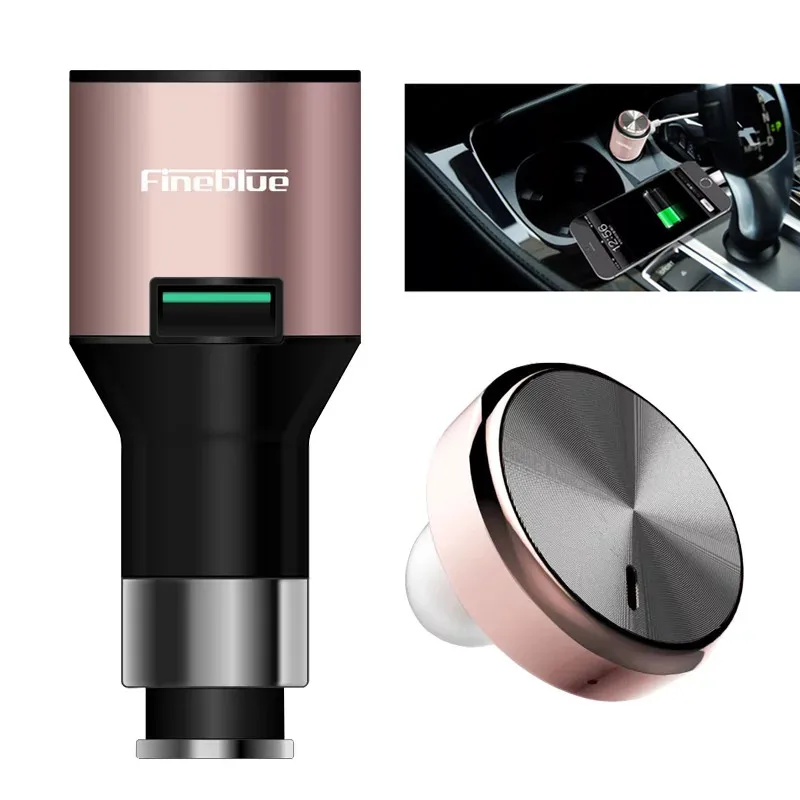 Стерео гарнитура и автомобильное зарядное устройство Fineblue F 458 Bluetooth 4 0 2 в 1