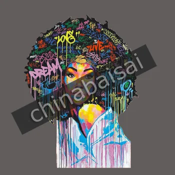 

Afro Girl custom heat transfer printing iron on designs