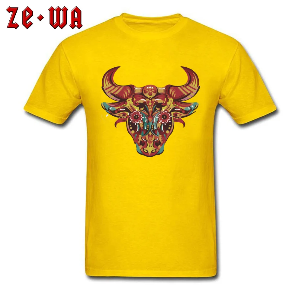 DesignFunny Short Sleeve Tops T Shirt Summer Fall Latest Round Neck Cotton Tops Shirts Men Tshirts cow printingyy  cow printingyy yellow