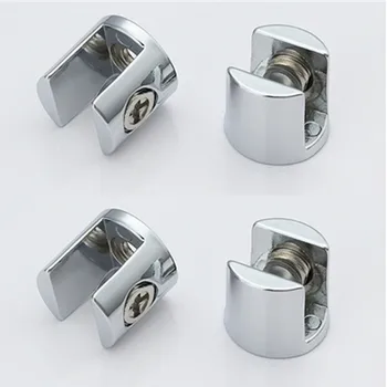 

4pcs Glass Clamp Glass Plated Brackets Zinc Alloy Chrome finish Shelf Holder Support Brackets Clamps For 6-8mm/ 8-10mm/ 10-12mm