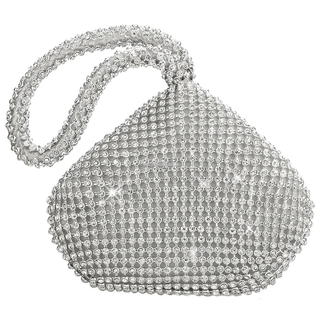 Womens Fashion Full drill triangle Evening Bags Silver Womens Fashion Full drill triangle Evening Bags Silver
