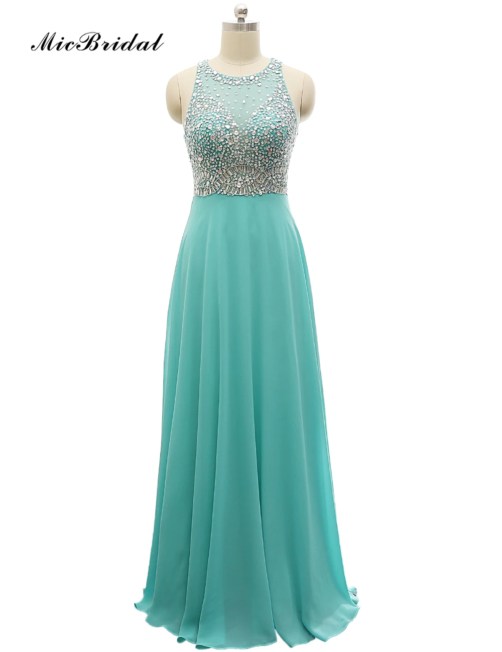 MicBridal Elegant Women Dress for Wedding Party Long Turquoise Dresses ...