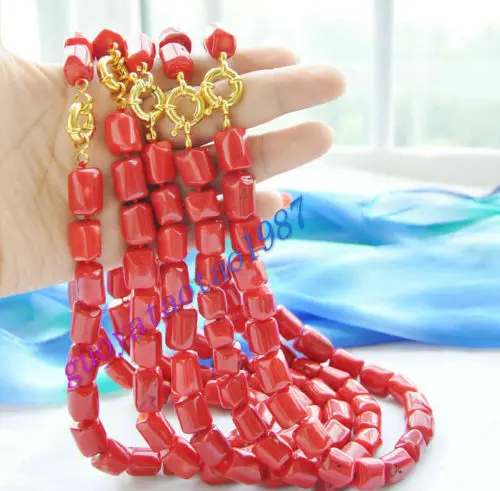 

>>>>5pcs baroque original baroque cylinder red coral necklace 18