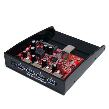 

StarTech.com USB 3.0 Front Panel 4 Port Hub – 3.5in or 5.25in Bay, 5000 Mbit/s, Black, Plastic, 0.12 m, 100 mm, 25 mm