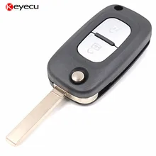 Keyecu 2 Button Remote Key Fob Case Shell Cover for Renault Kangoo Megane Clio with Uncut Blade
