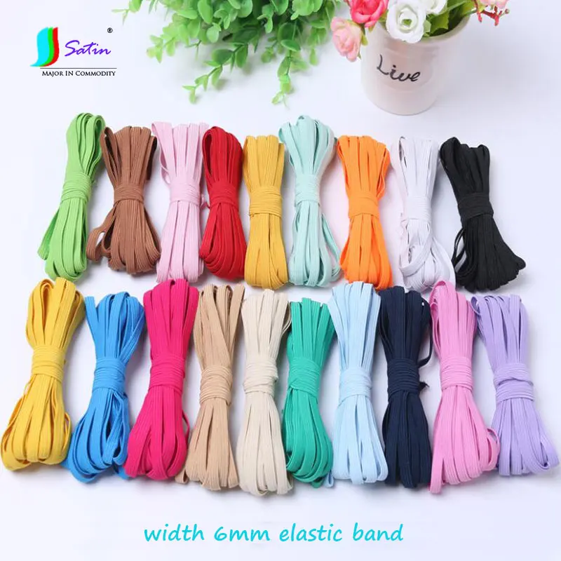 

Wholesale 10 Meters High Quality Width 6mm/0.6cm Colorful Elastic Band,Diy Sew Material 6MM Elastic Band S0828L