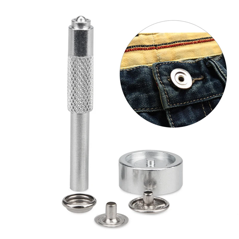 Snap Fastener with 6 Fasteners Kit Easy Bottons Attacher Plier Set Rapid Rivets Awl and Snap