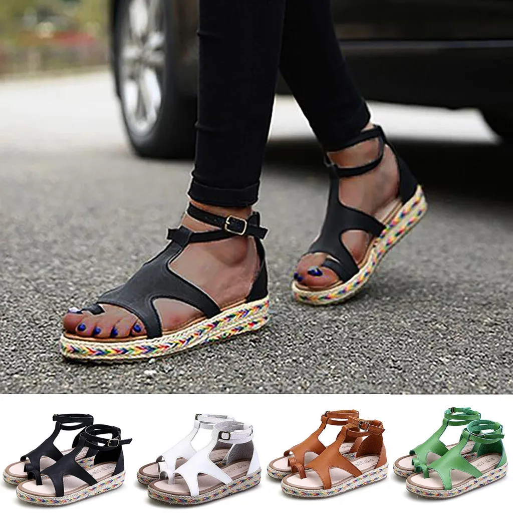 

Wedges Shoes For Women High Heels New Fashion Women Summer Buckle Peep Toe Flat Shoes Casual Party Sandals Sandals Femme @12