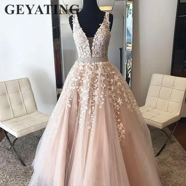 pink flower prom dress