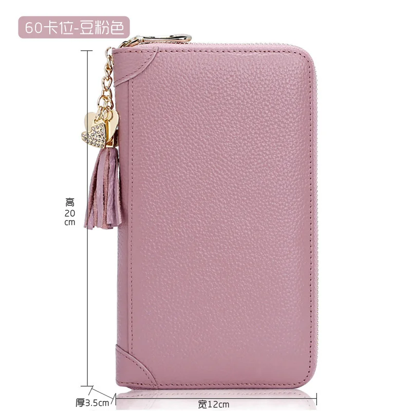 Pink Women Credit ID Card Holder Case Extendable Business Bank Cards Bag Wallet Coin Purse Carteira Mujer Tarjetero - Цвет: 60 Card Bean Pink