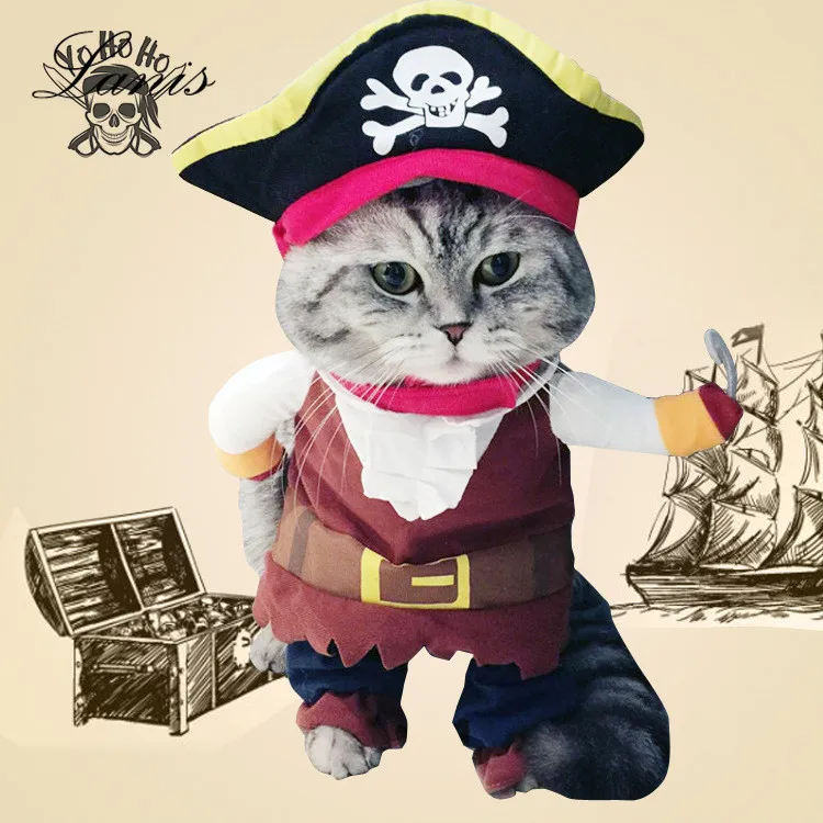 

New Pirates Wear Pet Clothes Halloween Dog Stereoscopic Dressing Pet Cat and Dog A Pirate Variant of Funny Fan Pet Clothes