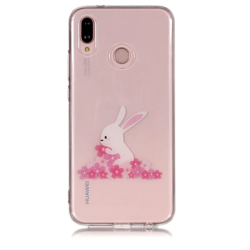 Caso Coque Huawei P20 caso Lite-Huawei P20 Pro P 20 lite Fundas flores clara suave TPU de silicona teléfono casos