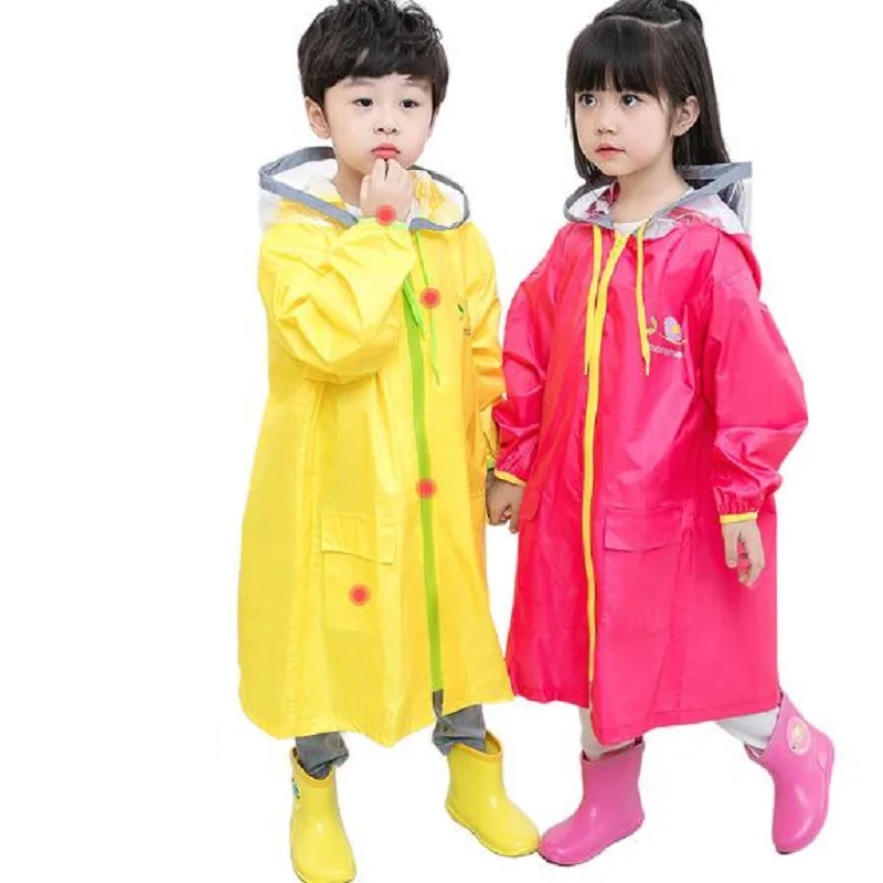 

New Students Rain Coats Waterproof Rain Coat Hooded Rain Poncho Rainwear Boys Girls Poncho Raincoats Children With School Bags