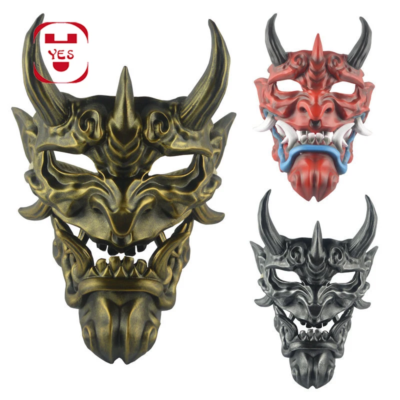 

Japanese Akwu Prajna Hannya Horror Mask Grimace Evil Devil Head Halloween Wraith Buddhism Prajna Ghost Cosplay Hanya Masks