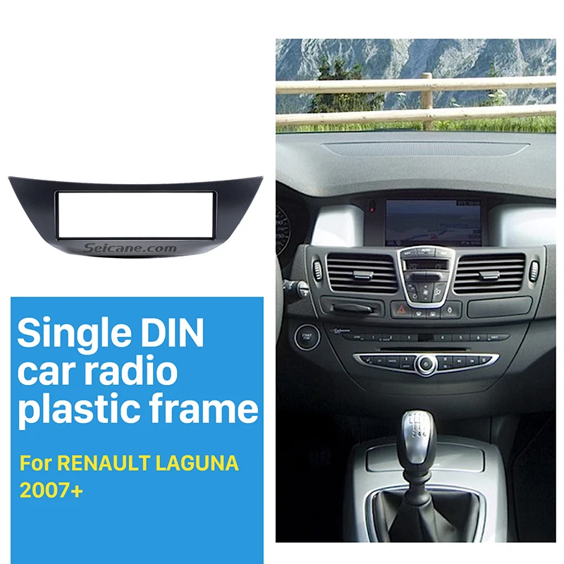

Seicane 1Din Car Radio Fascia 182*53mm Stereo Panel for 2007+ RENAULT LAGUNA Audio Frame Dash Mount installation CD Trim