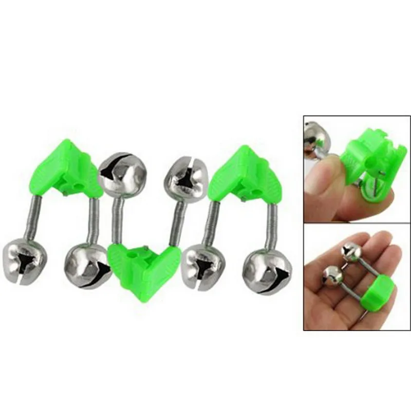 9 шт./лот Зеленый Пластиковые Рыбалка Набат Клип Двухместный Род Укус Белл