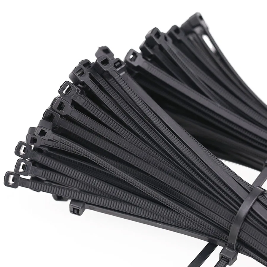 

100Pcs 4 x 100/120/150/200/250/300mm Black White Self Locking Cable Tie High Quality Nylon Fasten Zip Wire Wrap Strap