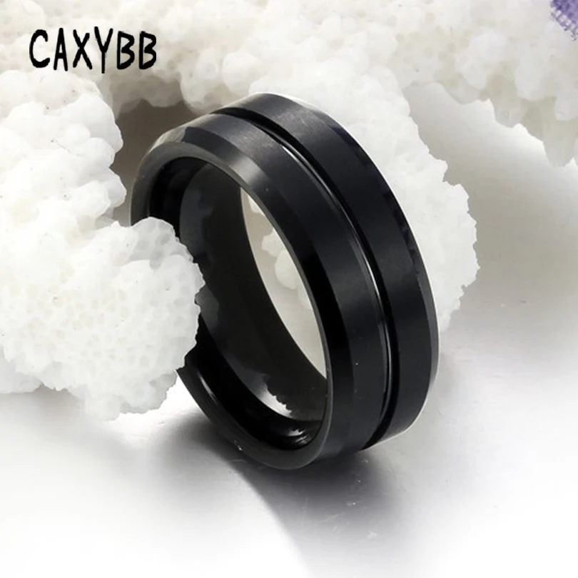 Caxybb модное мужское Ювелирное кольцо из нержавеющей стали ювелирные изделия кольцо из вольфрама мужские черные Серебряные модные вечерние металлические кольца
