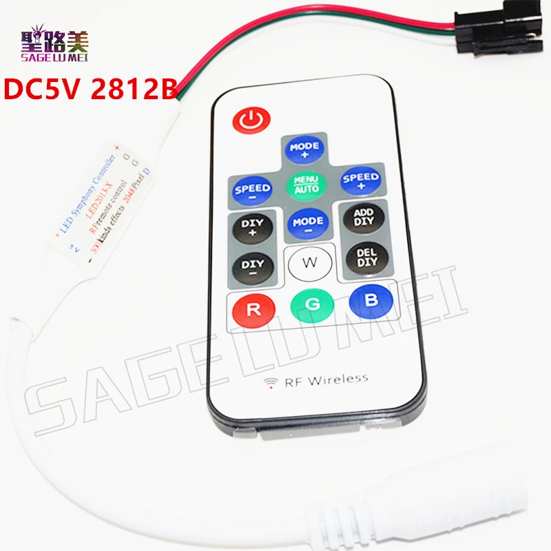 1 шт. DC5V WS2812B или DC12V WS2811 led2013-x Беспроводной РФ цифровой Цвет контроллер с 300 видов эффектов RGB LED модули газа