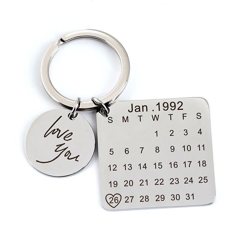 URIMTHUM Custom Calendar Personalize Anniversary Gift Birthday Gifts 304 Stainless Steel Keychain Customize K0065 | Украшения и