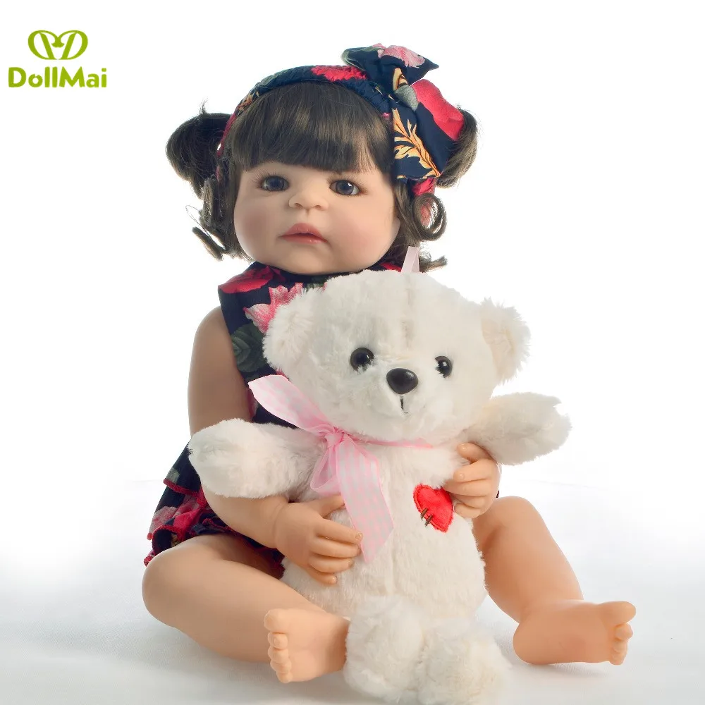 

57cm Full silicone reborn baby doll vinyl newborn baby alive l.o.l dolls for children gift bebe realista reborn menina bonecas