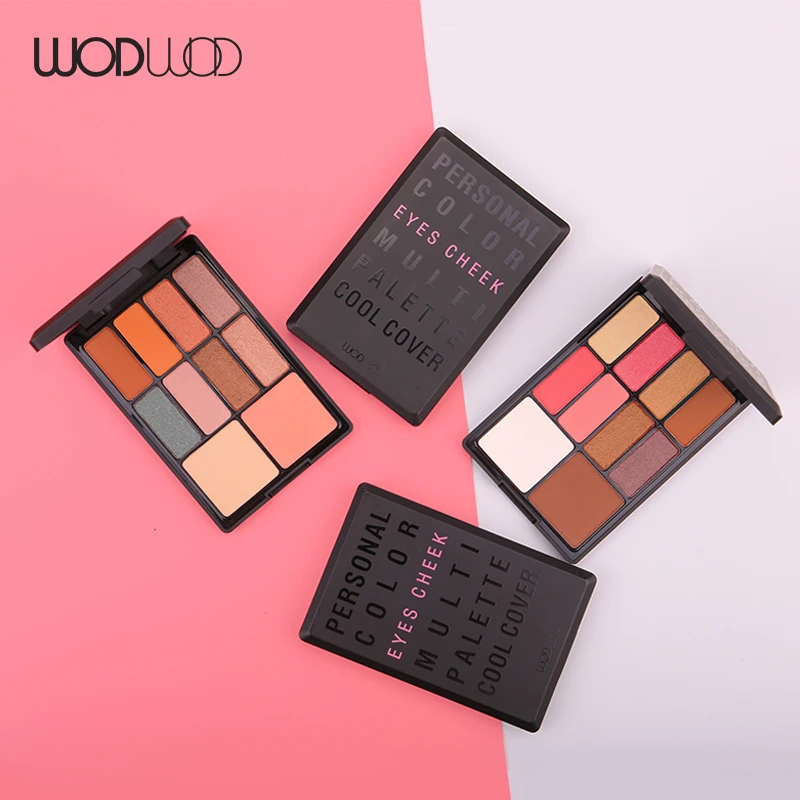 WODWOD Duo хромированные мерцающие матовые Многофункциональные косметические тени