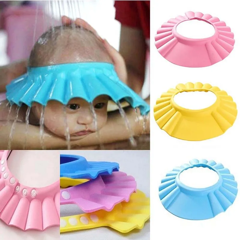 

2016 Hot Adjustable EVA Soft Baby Shampoo Shower Cap Baby Care Bath Protection For Kid