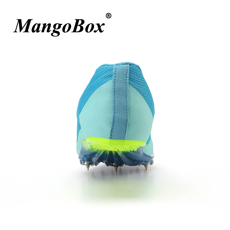 Couples Track and Field Shoes Sky Blue Green Spikes Shoes Athletics Woman Spring Summer Lightweight Male Running Nails Sneakers