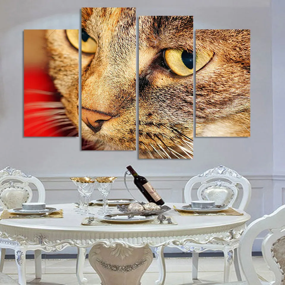 AtFipan Kanvas Lukisan Cat Bergaris Wajah HD Dicetak Dinding Ar