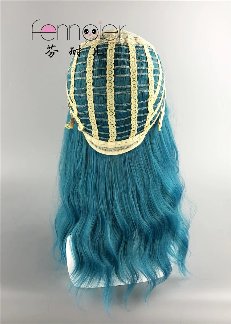 Синий волнистый синтетический парик кудрявые натуральные волосы для женщин девушка косплей каждый день красивый цвет парик