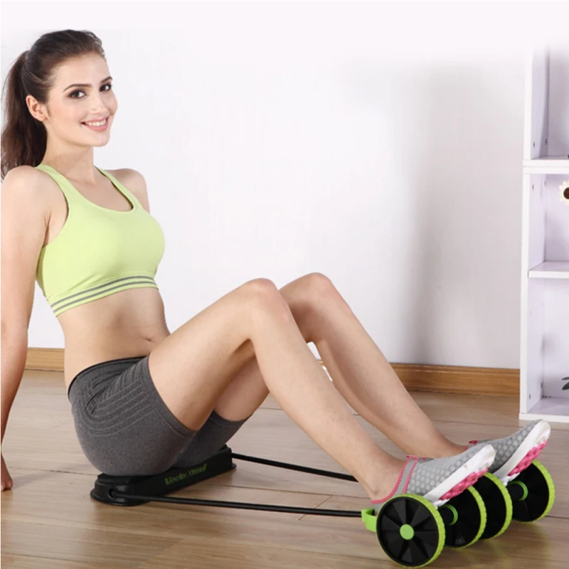 AB wheel roller stretching elastic abdominal fitness pull rope tool AB roller abdominal muscle fitness trainer movement-7
